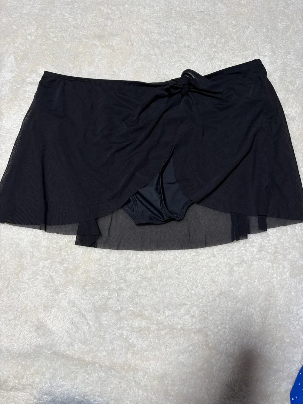 Time and Tru Black Mesh Swim Skirt with Built-In Brief (NWOT)